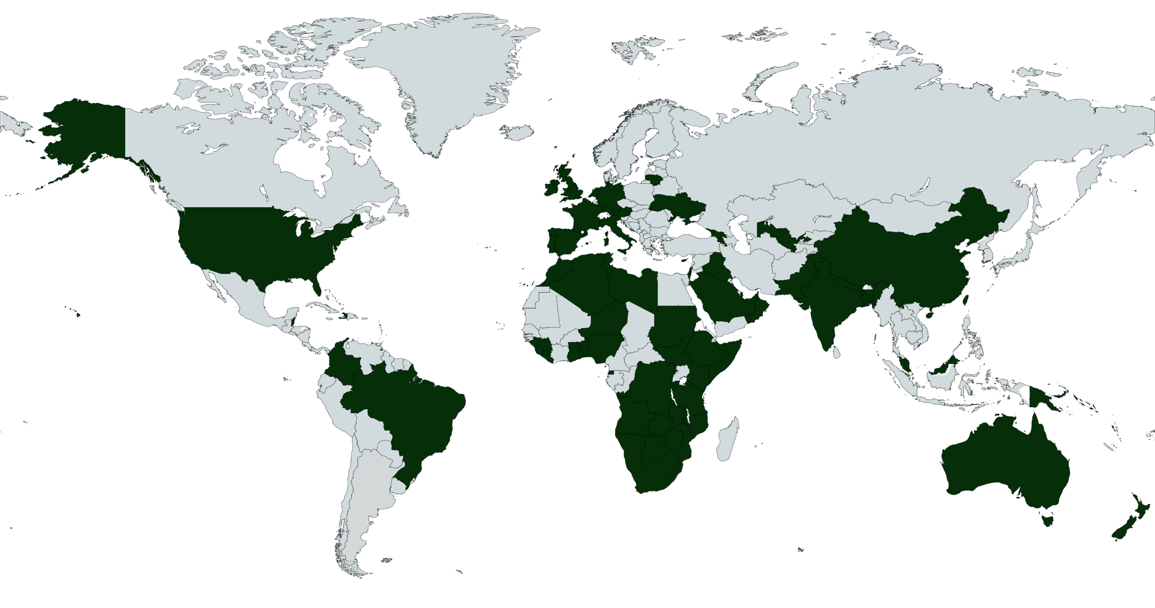 World map highlighting the 86 countries where Luma is used